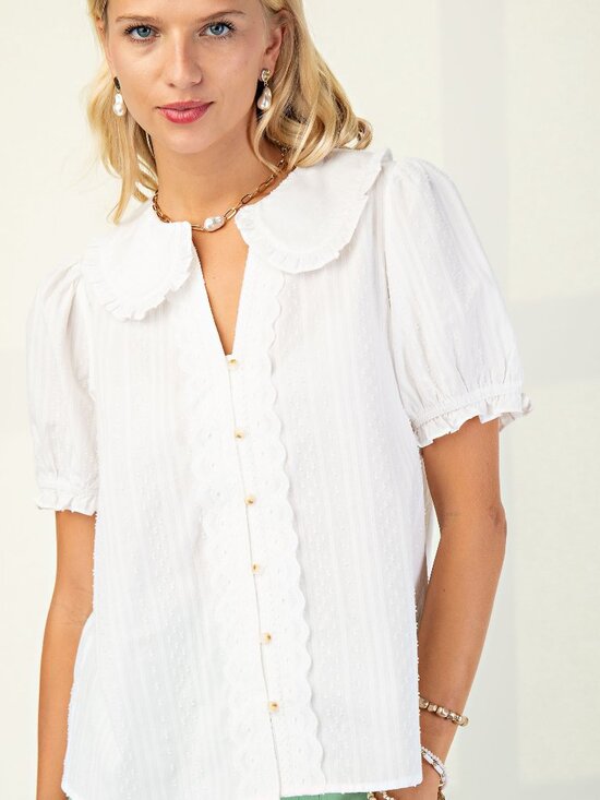 Gigio Tops - NWT 100% Cotton Peter Pan Collar Blouse